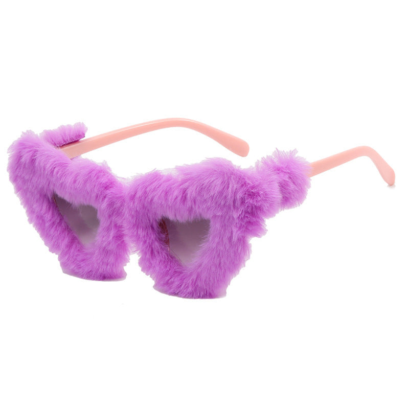 Y2K Style Plush Heart Sunglasses