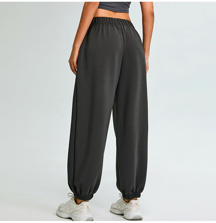 Women's high waist modal cotton cuffed running pants
