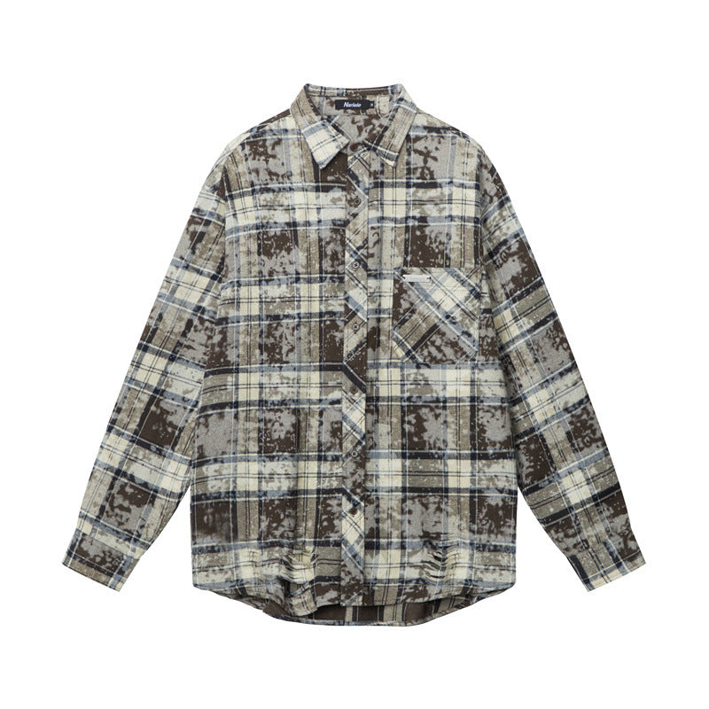 Women's Vintage Plaid Design Casual Loose Fit Shirt, Retro College Style