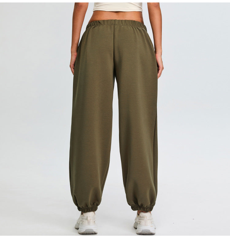 Women's high waist modal cotton cuffed running pants