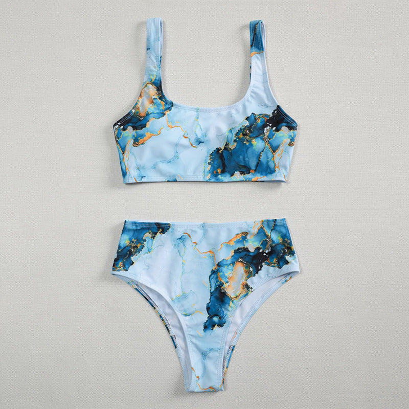 Tie-Dye Print Bikini Swimsuit