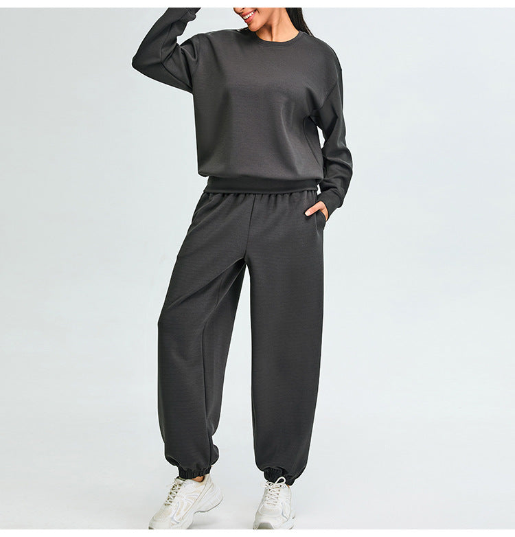 Women's high waist modal cotton cuffed running pants