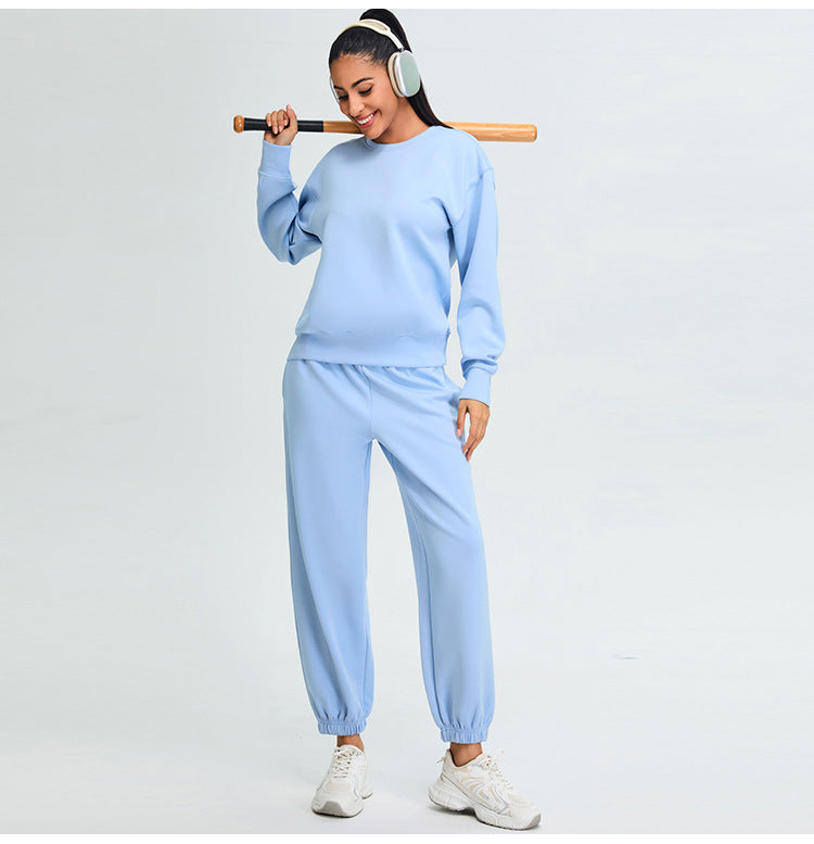 Women's high waist modal cotton cuffed running pants