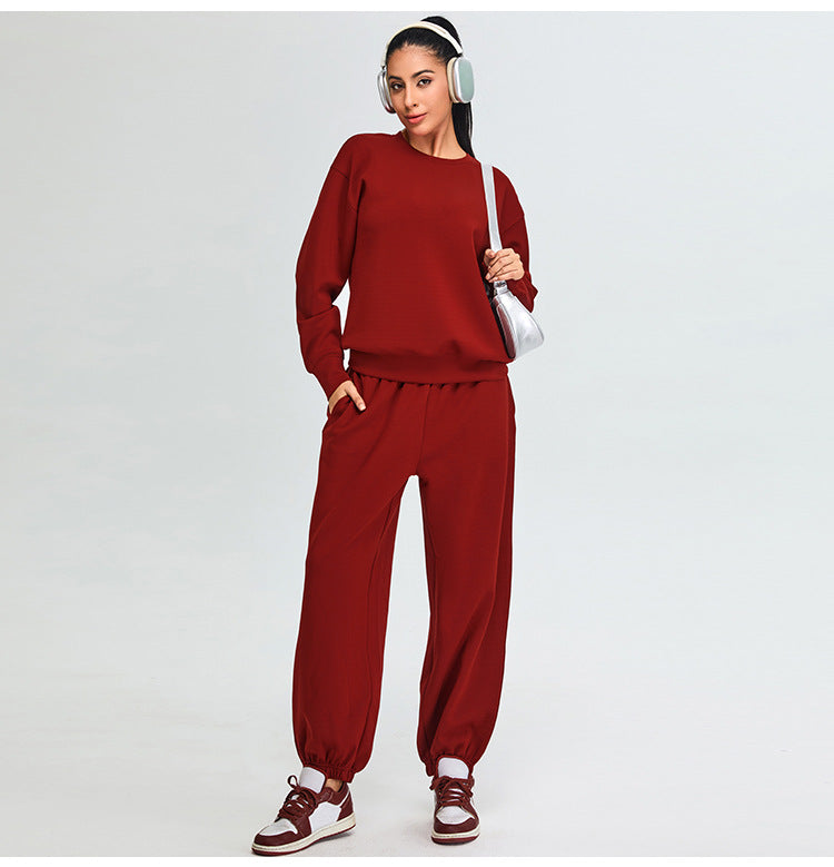 Women's high waist modal cotton cuffed running pants