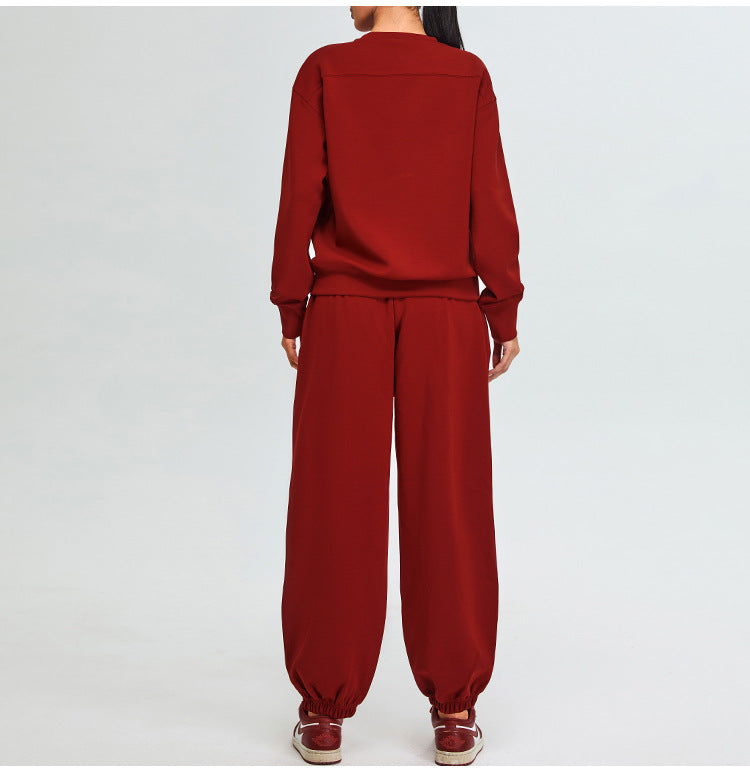 Women's high waist modal cotton cuffed running pants