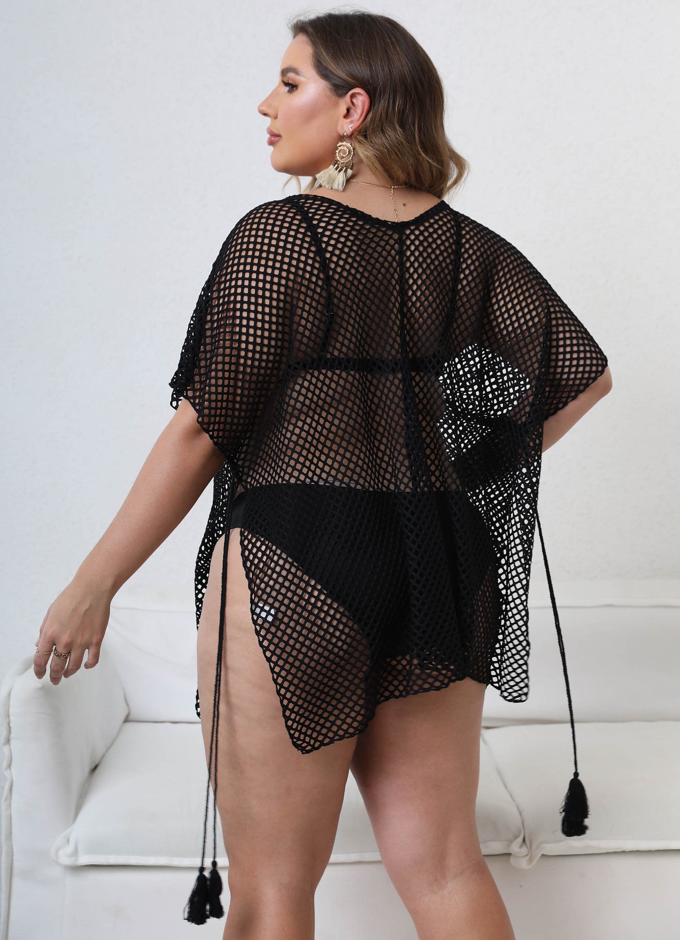 Plus Curve Hallow Out Cover Up