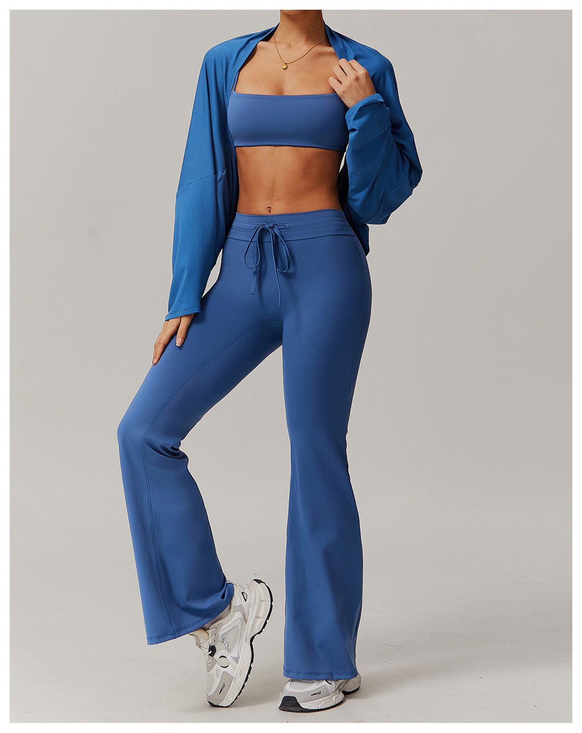 Women's Off-Shoulder Batwing Sleeve Fitness Top – Summer Long Sleeve Yoga Pullover