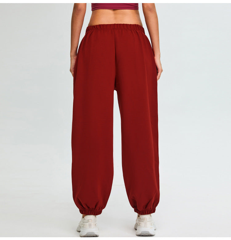 Women's high waist modal cotton cuffed running pants
