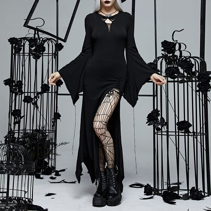 Gothic Sleeveless Lace Dress Halloween A-Line Mini Dress Summer Womens  Spaghetti Strap Velvet Dresses Black