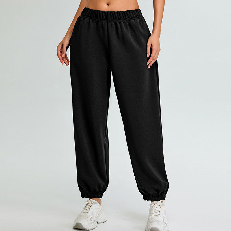 Women's high waist modal cotton cuffed running pants
