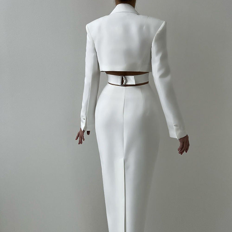 Women's Sexy Hollow-Out Waist Blazer Dress