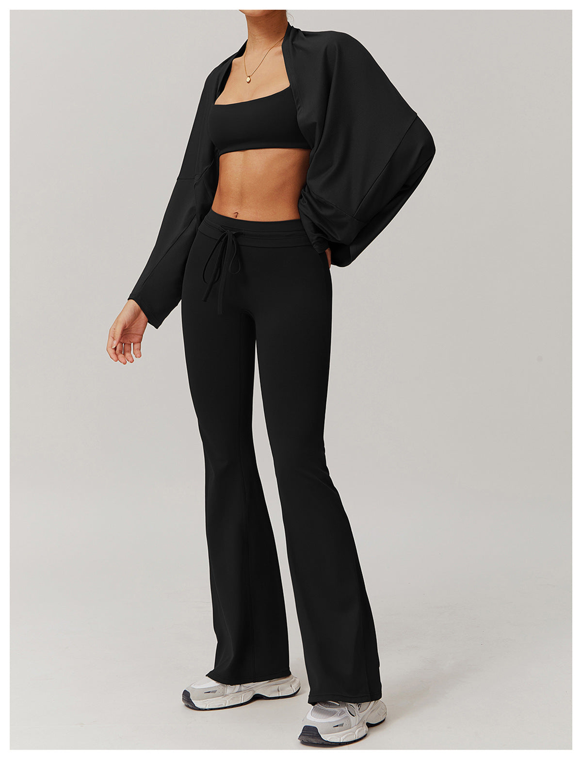 Women's Off-Shoulder Batwing Sleeve Fitness Top – Summer Long Sleeve Yoga Pullover