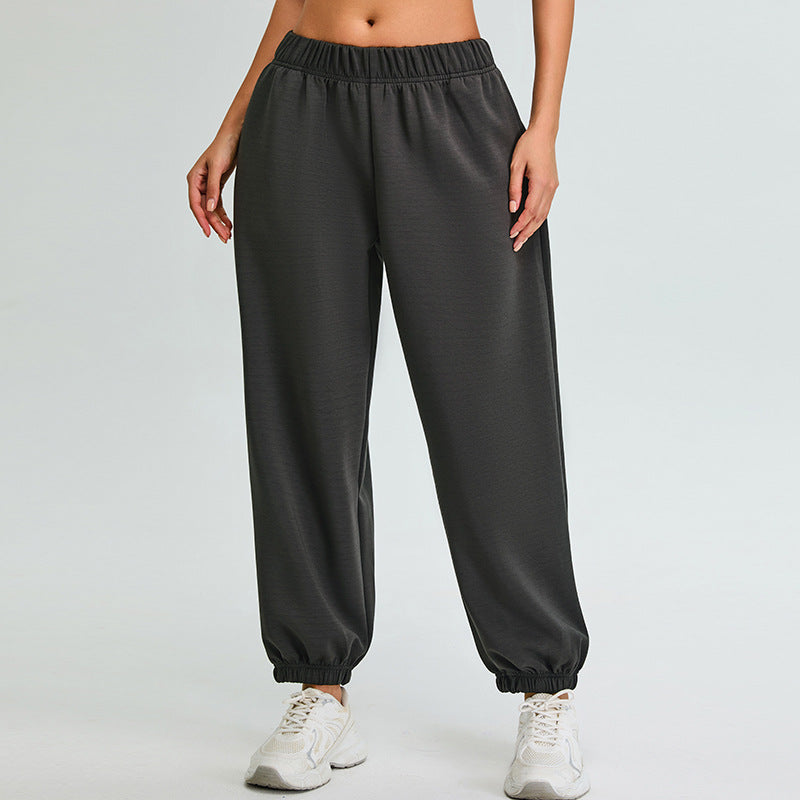 Women's high waist modal cotton cuffed running pants