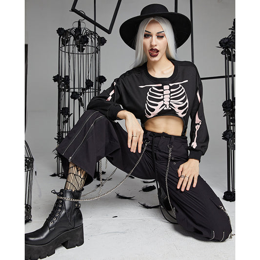 Halloween Skeleton Costume Jumpsuit for Women
