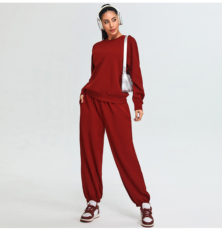 Women's high waist modal cotton cuffed running pants