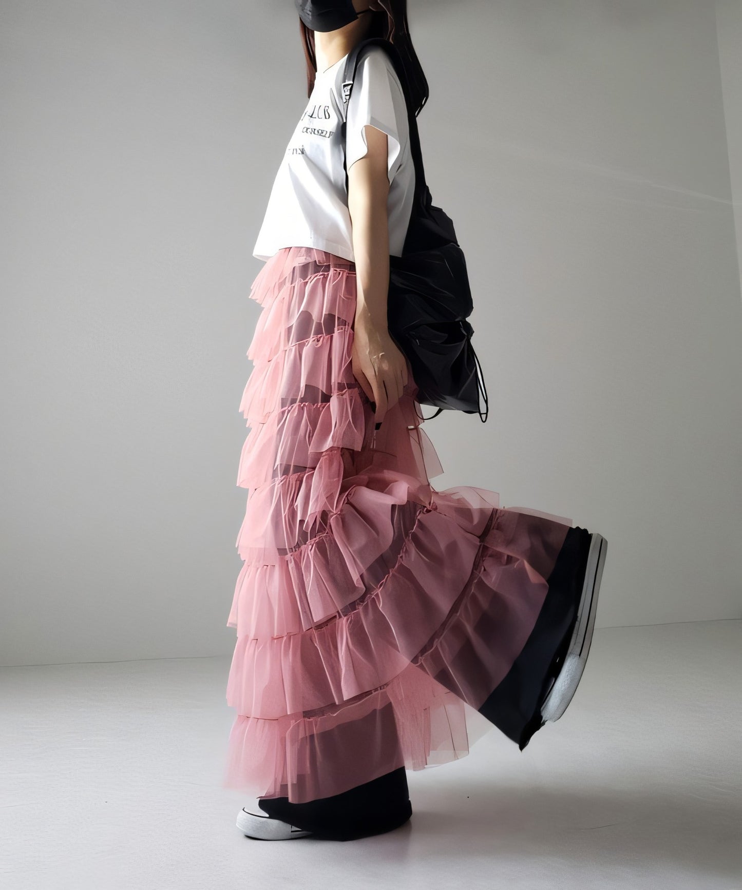 Women's Layered Elastic Waist Puff Tulle A-line Skirt, Sheer Mesh Design for All Occasions