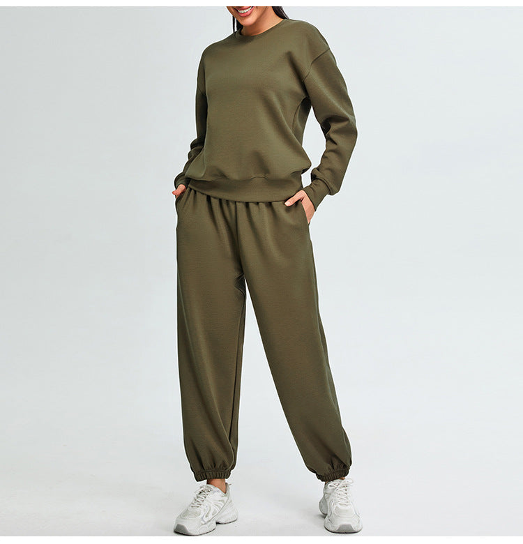 Women's high waist modal cotton cuffed running pants