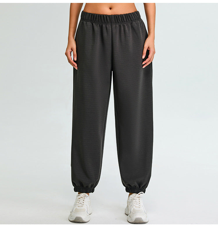 Women's high waist modal cotton cuffed running pants
