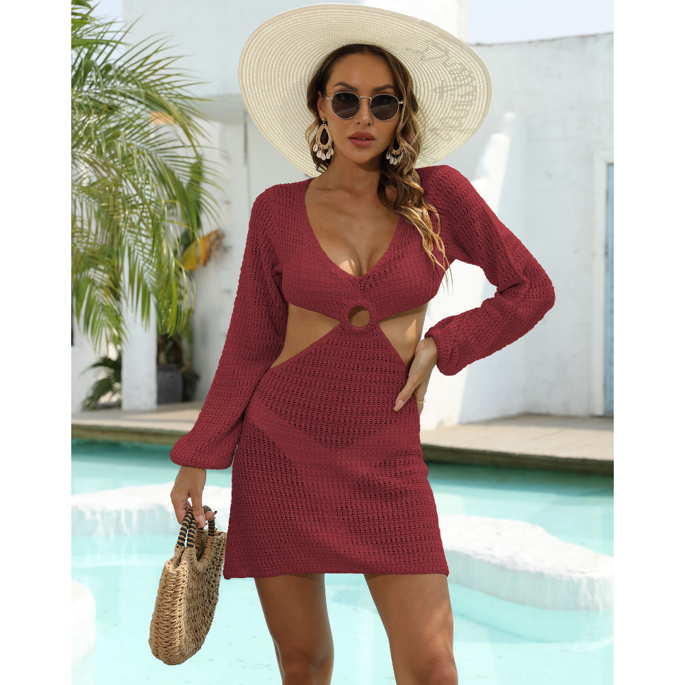 Hollow-out Knitted Cover Up