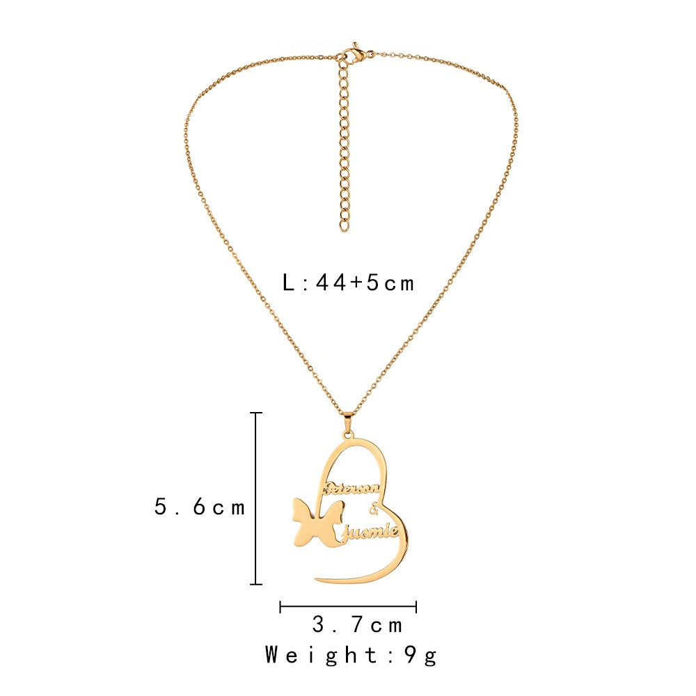 Custom Name Necklace-Butterfly Love