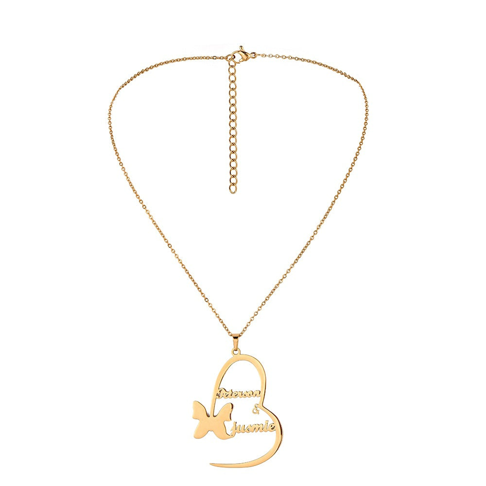 Custom Name Necklace-Butterfly Love