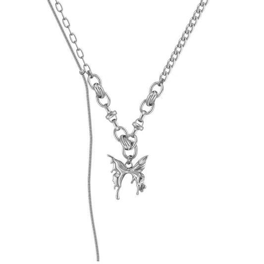 Niche Design Metal Butterfly Pendant Necklace