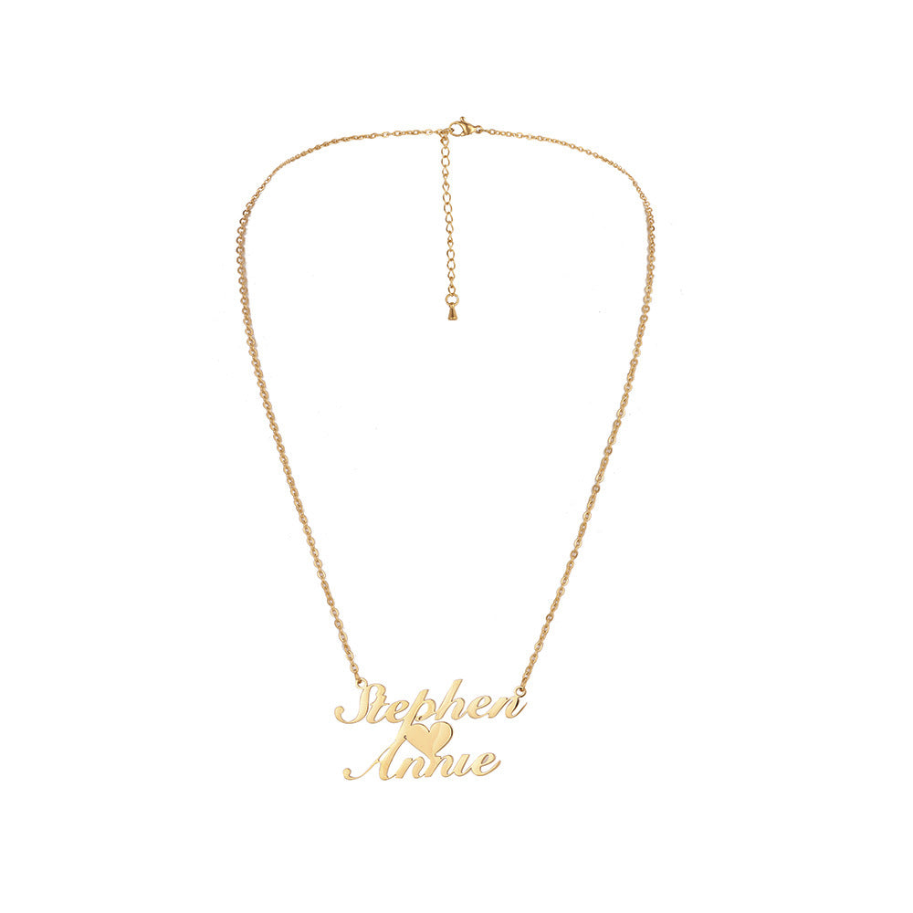 Custom Name Necklace-I Love U