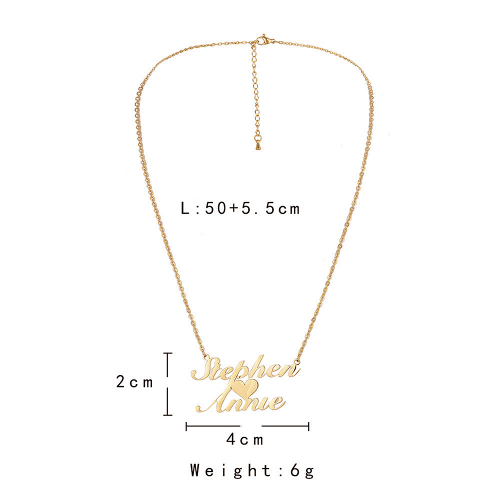 Custom Name Necklace-I Love U