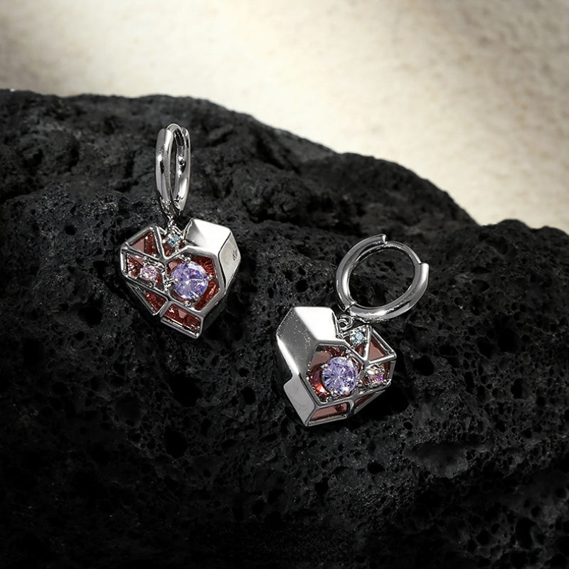 New Chinese Style Metal Heart Earrings