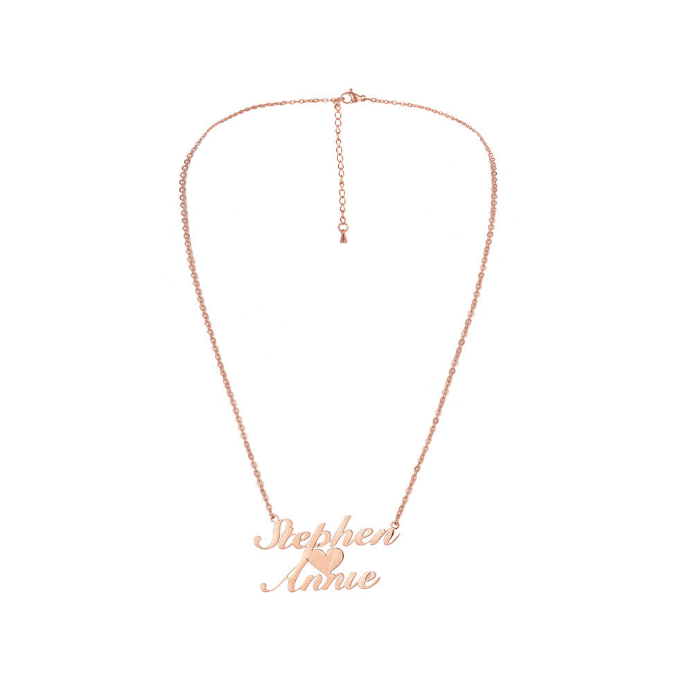 Custom Name Necklace-I Love U