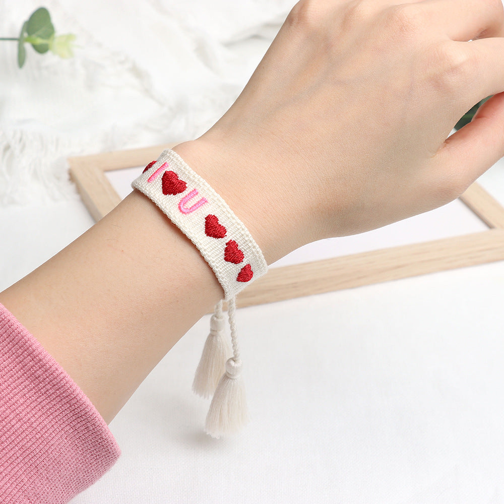 Handwoven Adjustable Bracelet-- For My Lover