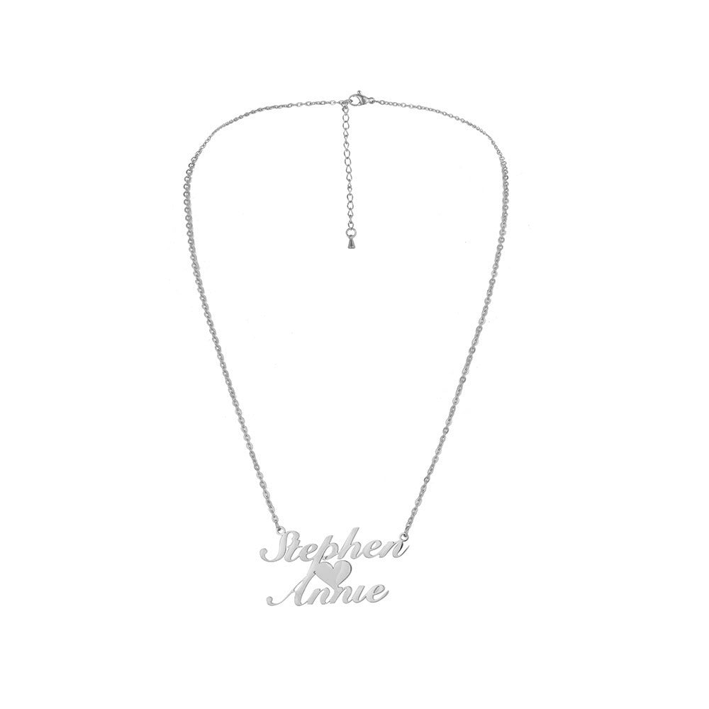 Custom Name Necklace-I Love U