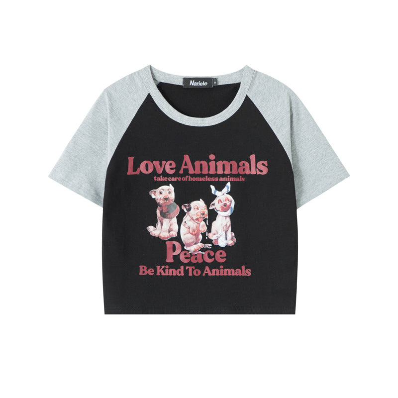 Cute Dog Print T-shirt