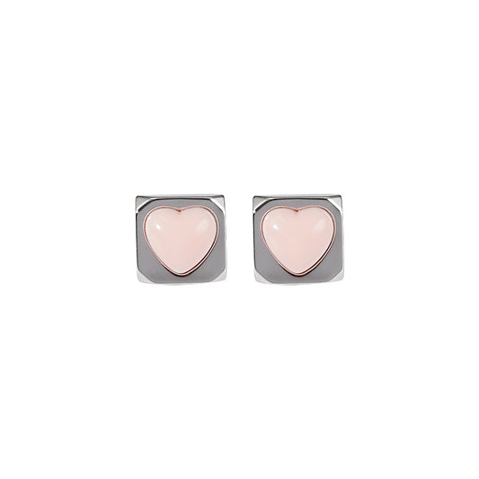 Niche Design Square Heart Stud Earrings