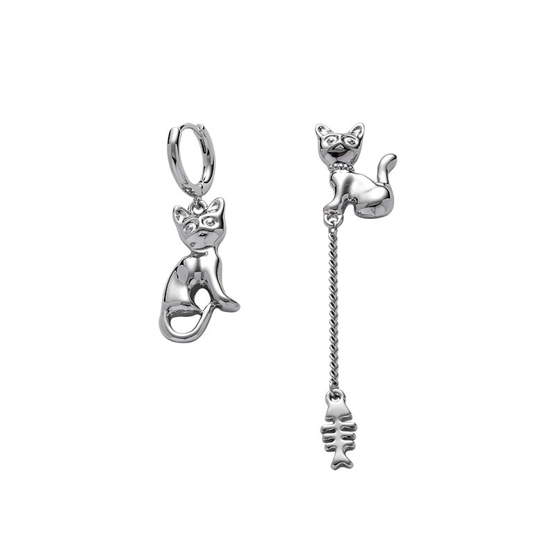 Asymmetric Cat Earrings