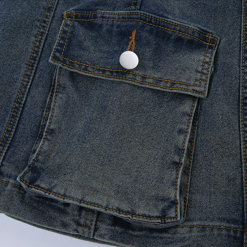 Y2K Strapless Waist Denim Dress