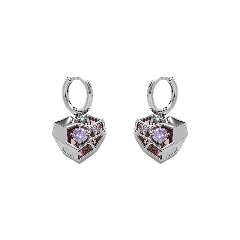 New Chinese Style Metal Heart Earrings