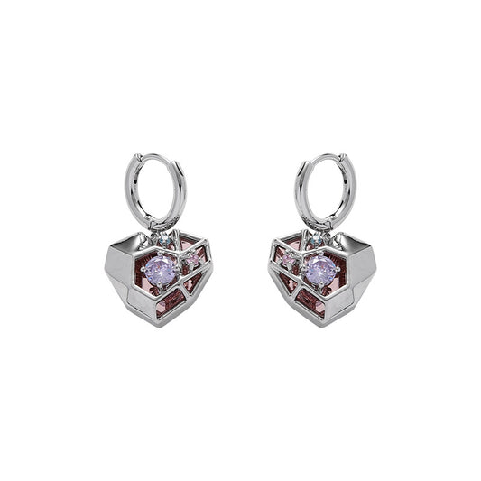 New Chinese Style Metal Heart Earrings