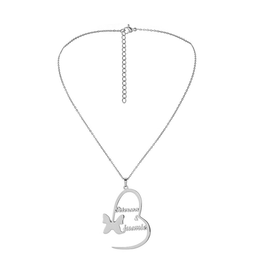 Custom Name Necklace-Butterfly Love
