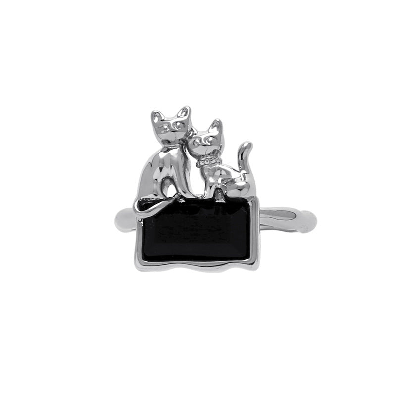 Metallic Cat Open Ring