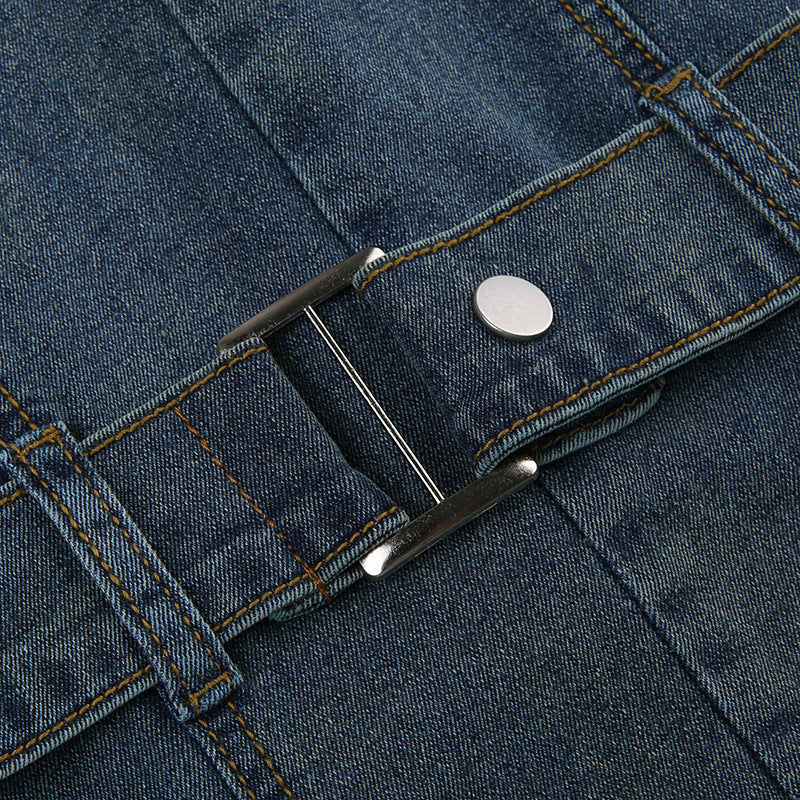 Y2K Strapless Waist Denim Dress