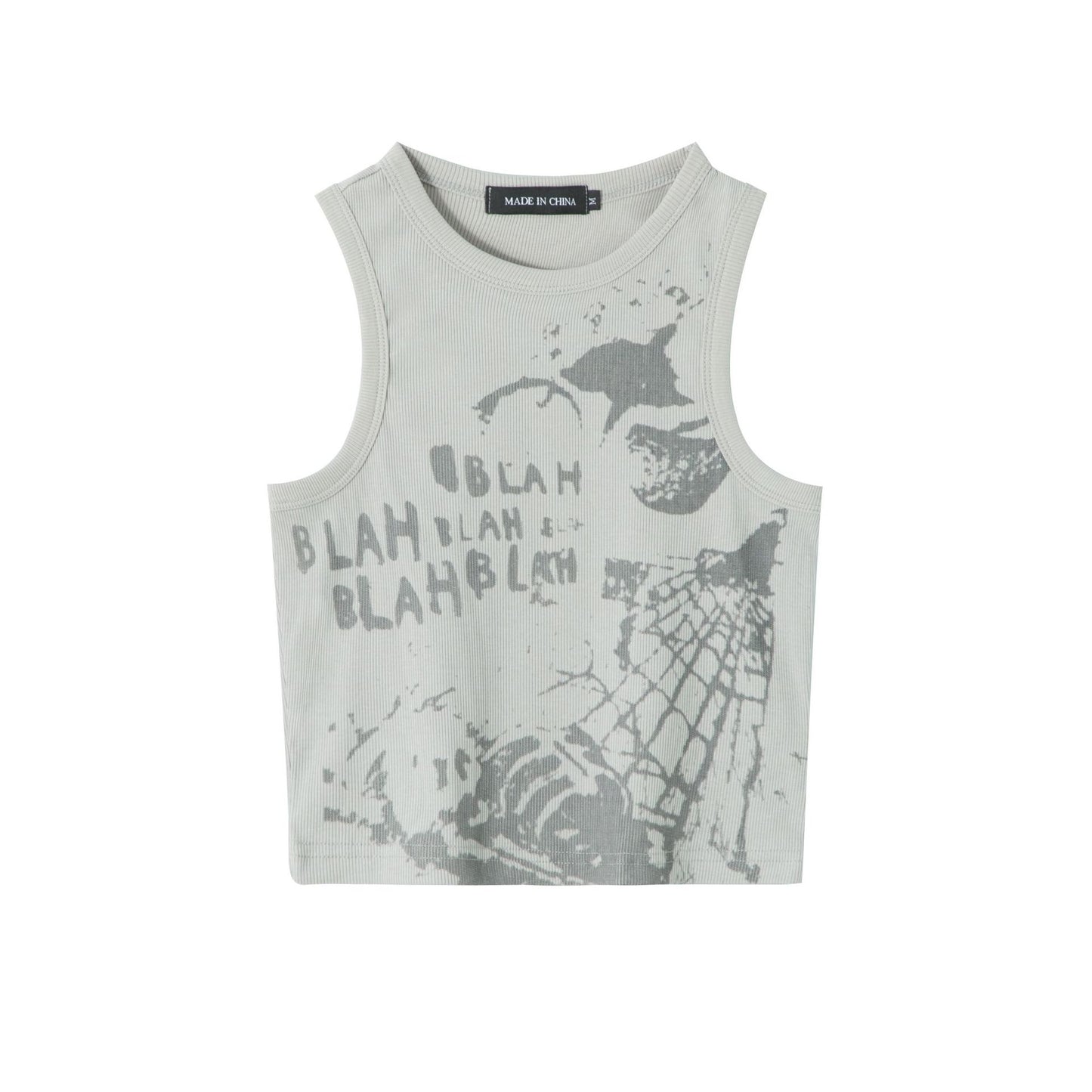 Minimalist Hip-Hop Printed Tank Top