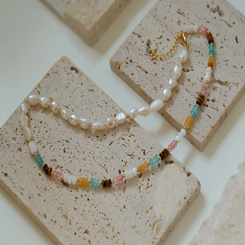Multicolored Stacking Beaded Necklace