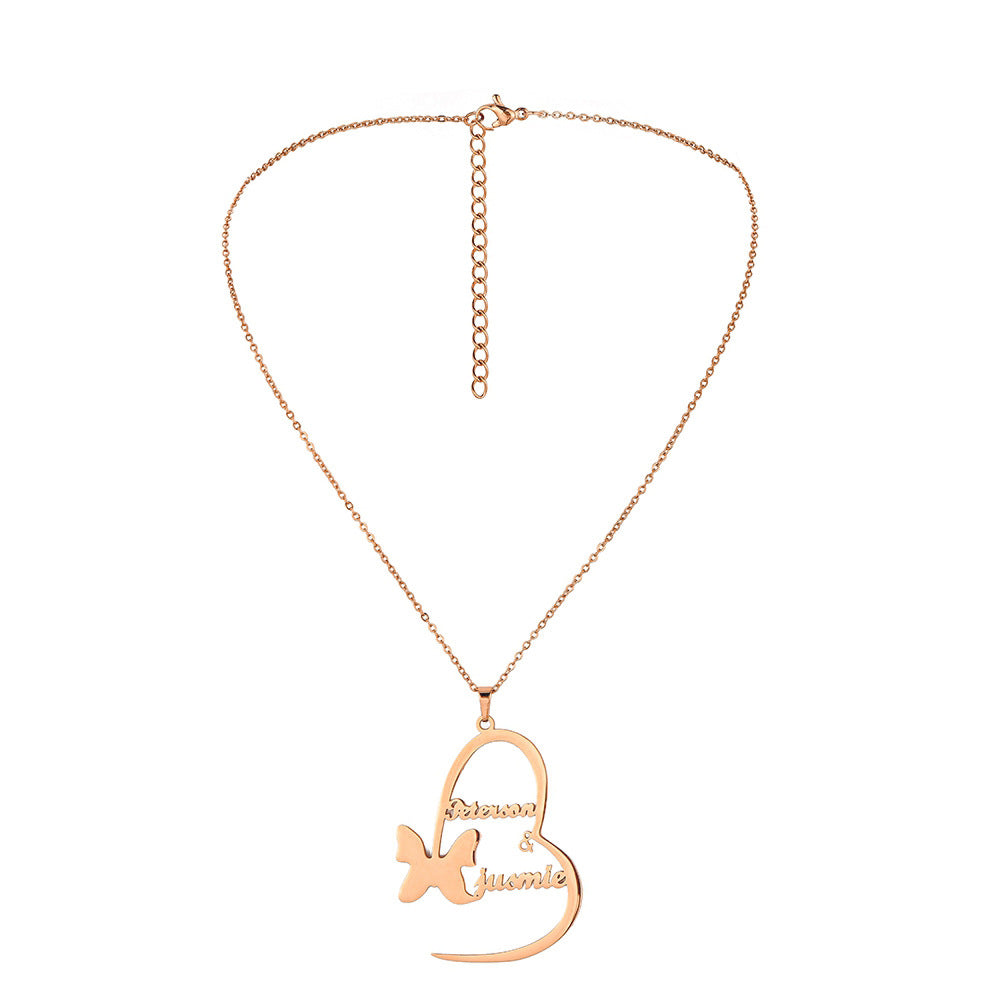 Custom Name Necklace-Butterfly Love