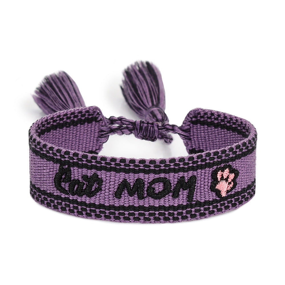 Handwoven Adjustable Bracelet--Pet Gift