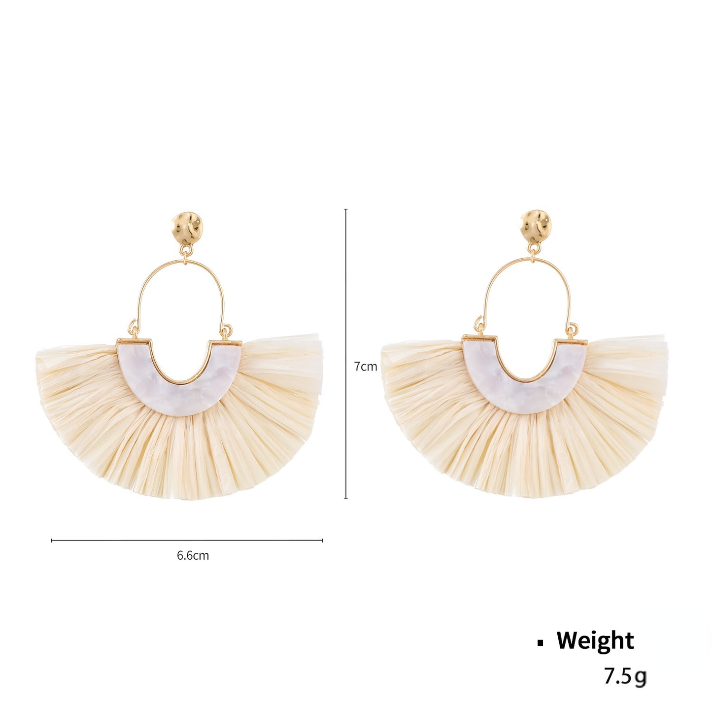 Beach Resort Scalloped Tortoiseshell Acetate and Raffia Earrings