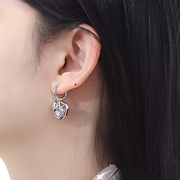 New Chinese Style Metal Heart Earrings