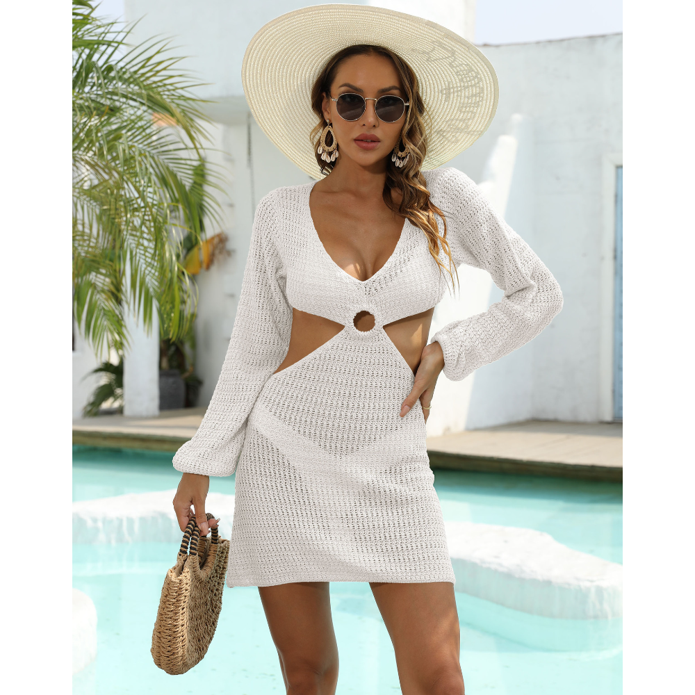 Hollow-out Knitted Cover Up