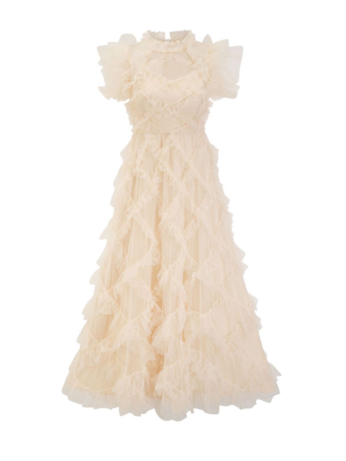 Women's Semi-High Neck Sleeveless Printed Embroidery Dress