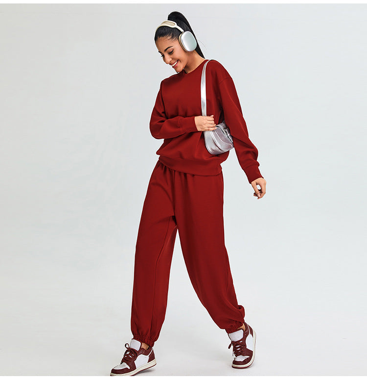 Women's high waist modal cotton cuffed running pants